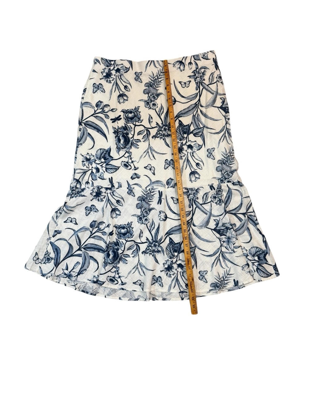 Haver + Blair Blue White Floral Maxi Skirt Tiered Flowy Boho XL NWOT - Picture 5 of 8